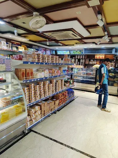 Inside the classic Best Namkeen store — shelves stacked with namkeen