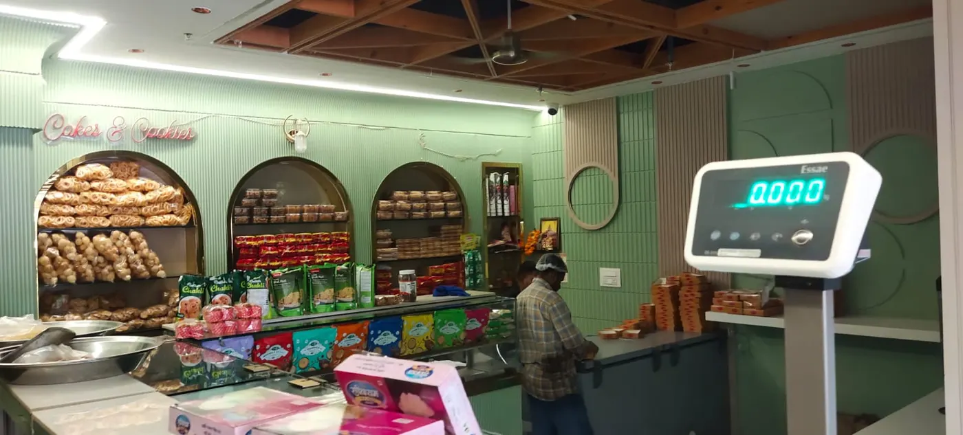 Thatipur store — Our newest counter — namkeen, sweets, cakes & cookies.